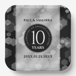 Elegante Feier zum 10. Geburtstag von Zinn Pappteller