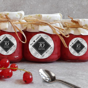 Elegante Feier zum 10. Geburtstag von Zinn Runder Aufkleber