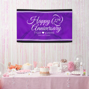 Elegante Feier zum 12. Geburtstag der Seidenhochze Banner