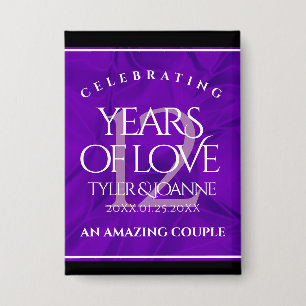 Elegante Feier zum 12. Geburtstag der Seidenhochze Button