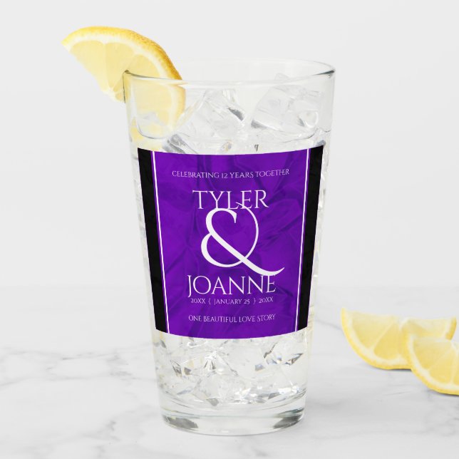 Elegante Feier zum 12. Geburtstag der Seidenhochze Glas (Vorderseite Ice)