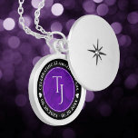 Elegante Feier zum 12. Geburtstag der Seidenhochze Medaillon<br><div class="desc">Feiern Sie den 12. Hochzeitstag mit diesem Gedenklocket! Elegante, weiße Schriften auf luxuriösem lila Seidenhintergrund sorgen für eine unvergessliche Touch für diesen besondere Anlass und Meilenstein. Passen Sie sich mit den Initialen des Paares, einer besonderen Nachricht und den Terminen für ihren Seidenjubiläum an. Design © W.H. Sim. Weitere Informationen unter...</div>