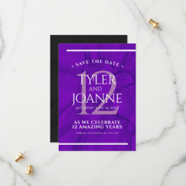 Elegante Feier zum 12. Geburtstag der Seidenhochze Save The Date