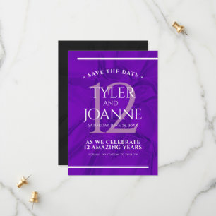 Elegante Feier zum 12. Geburtstag der Seidenhochze Save The Date
