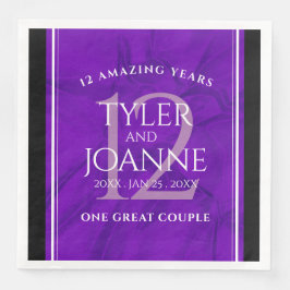 Elegante Feier zum 12. Geburtstag der Seidenhochze Serviette