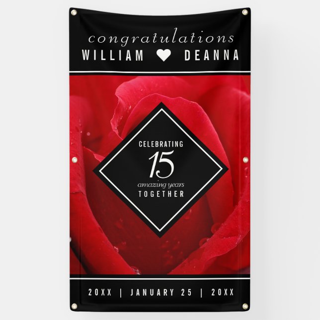 Elegante Feier zum 15. Rose Banner (Vertikal)