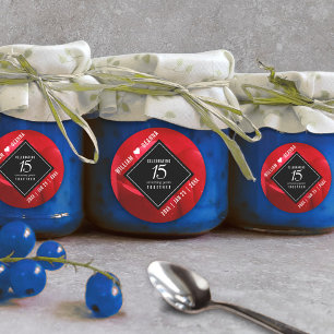 Elegante Feier zum 15. Rose Runder Aufkleber