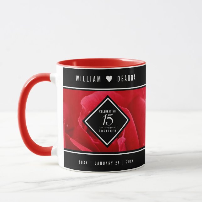 Elegante Feier zum 15. Rose Tasse (Links)