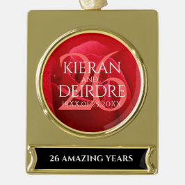 Elegante Feier zum 26. Rose Banner-Ornament Gold