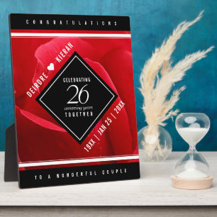 Elegante Feier zum 26. Rose Fotoplatte