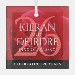 Elegante Feier zum 26. Rose Ornament Aus Glas