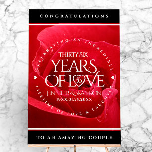 Elegante Feier zum 36. Rose Acrylschild