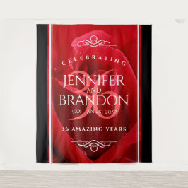 Elegante Feier zum 36. Rose Wandteppich