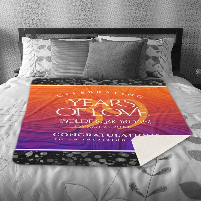 Elegante Feier zum 39. Geburtstag der Hochzeit Sherpadecke (Elegant 39th Agate Wedding Anniversary Sherpa Fleece Blanket Cover Photo.)
