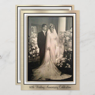 Elegante Feier zum 60. Jahrestag Einladung