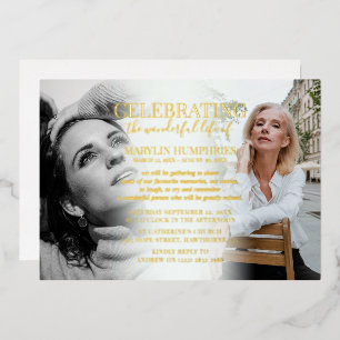 Elegante Feier zum Foto des Lebens Gold Folieneinladung
