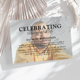 Elegante Feier zum Foto Overlay Beerdigung Einladung