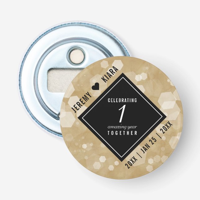 Elegante Feier zum Hochzeitstag Flaschenöffner (Vorderseite)