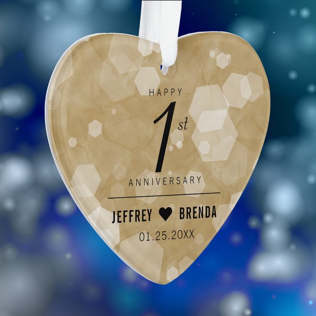 Elegante Feier zum Hochzeitstag Ornament (Elegant 1st Paper Wedding Anniversary Acrylic Ornament Cover Photo.)