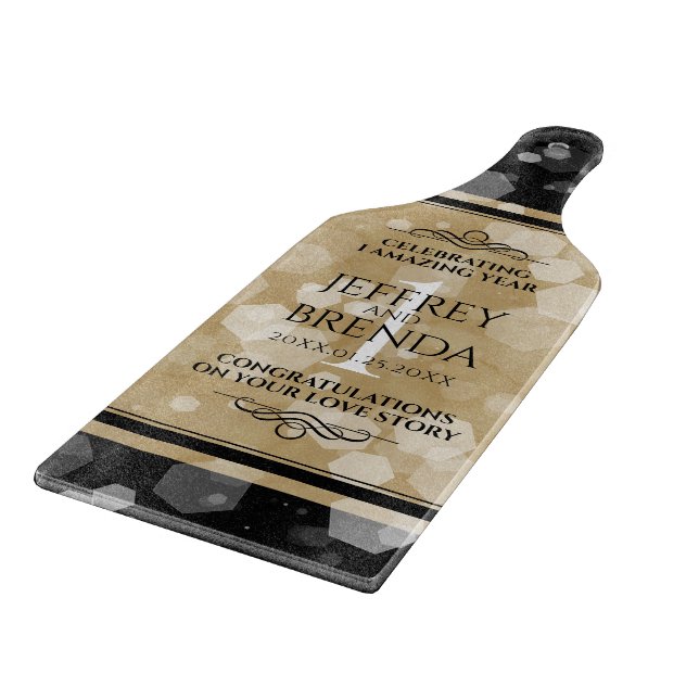 Elegante Feier zum Hochzeitstag Schneidebrett (Ecke)