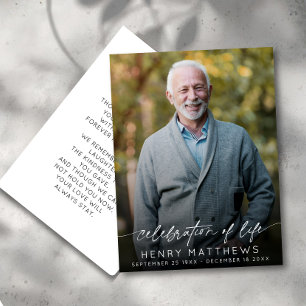 Elegante Feier zur Beerdigung von Life Script Foto Dankeskarte