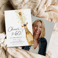 Elegante Feiern bis 60 Geburtstag Foto Einladung