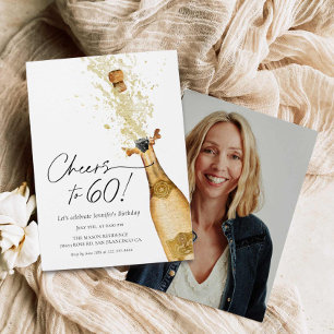Elegante Feiern bis 60 Geburtstag Foto Einladung