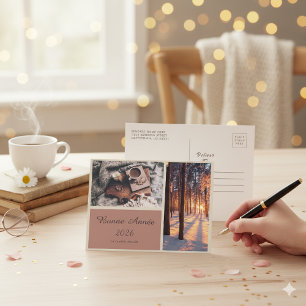 Elegante Feiertagspostkarte mit personalisierter N