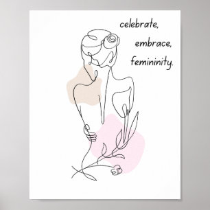 Elegante Female Form Illustration Poster