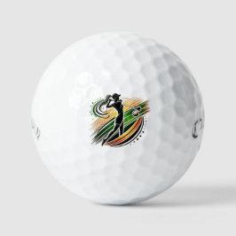 Elegante Female Golfer Golfball