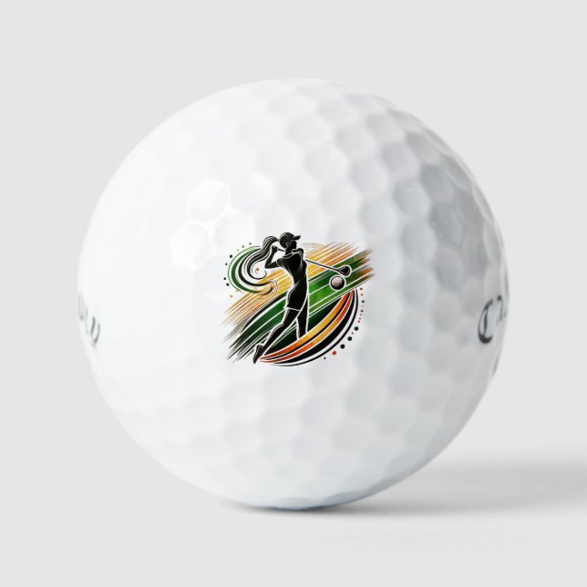 Elegante Female Golfer Golfball (Vorderseite)