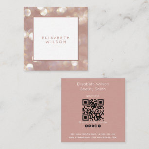 Elegante feminine minimalistische Rose Gold beide  Quadratische Visitenkarte