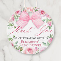 Elegante Feminine Pink Bow und Rose Danke