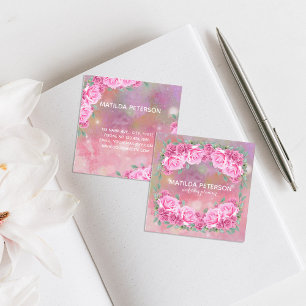 Elegante feminine romantische Rosenanordnung Quadratische Visitenkarte