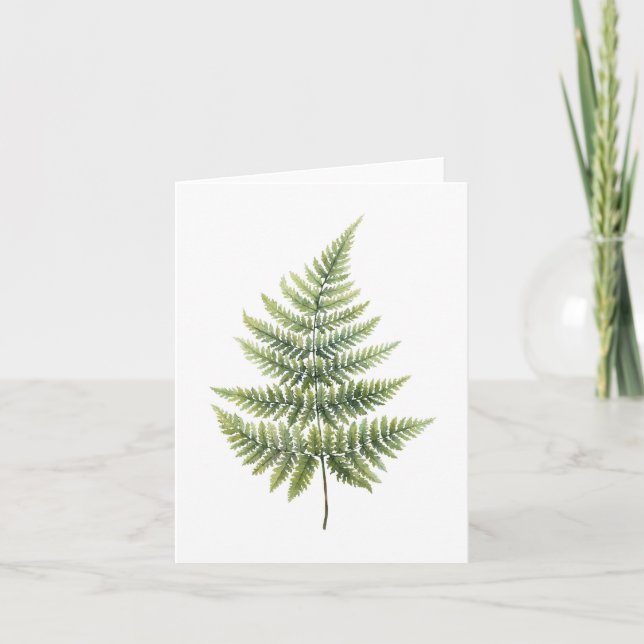 Elegante Fern Design-Mitteilungskarten Dankeskarte (Vorderseite)
