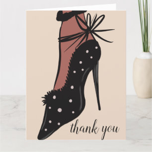 Elegante Ferse Beauty Fashionista Bloggerin Dankeskarte
