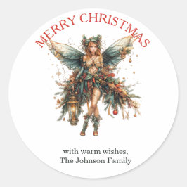 Elegante Feste mit Laternenweihnachtsfest Runder Aufkleber