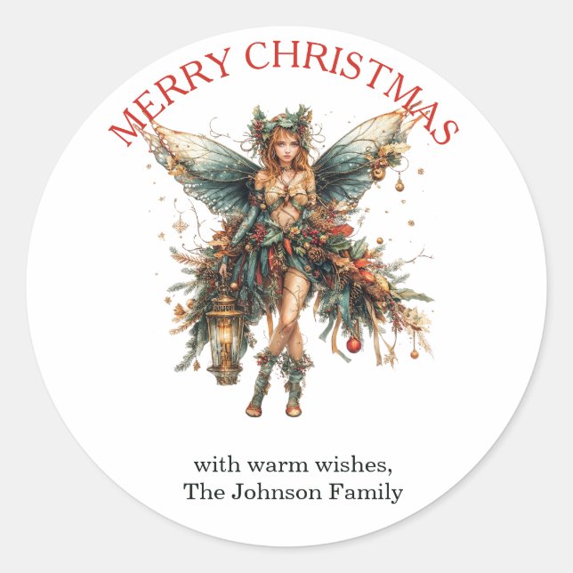 Elegante Feste mit Laternenweihnachtsfest Runder Aufkleber (Vorderseite)