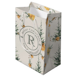 Elegante Festivals Warme Winter Wasserfarbe Mit Mo Mittlere Geschenktüte