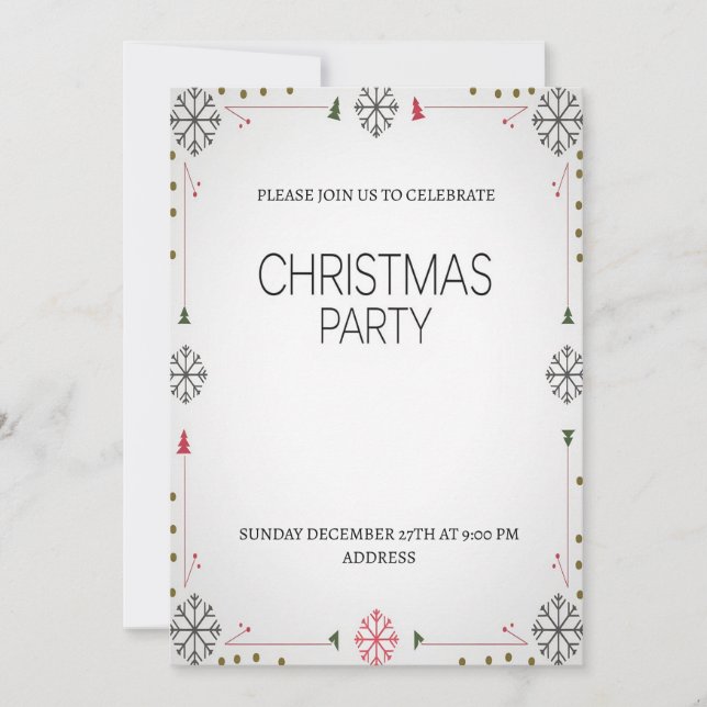 Elegante Festive Happy Weihnachten Party Einladung (Vorderseite)