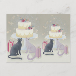 Elegante festliche Katzenfeier Postkarte