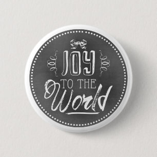 Elegante festliche Schiefertafel Freude der Welt Button