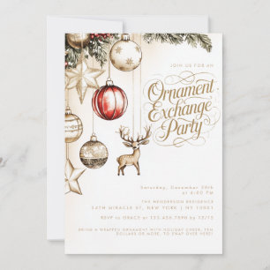 Elegante festliche Schmuck-Tausch-Weihnachtsfeier Einladung