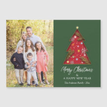 Elegante festliche Weihnachtsbaum-Familienfotokart