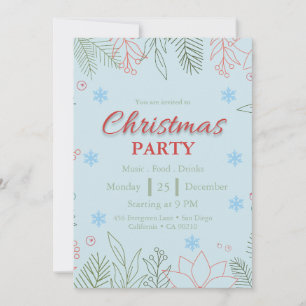 Elegante festliche Weihnachtsfeier-Einladung Feiertagskarte