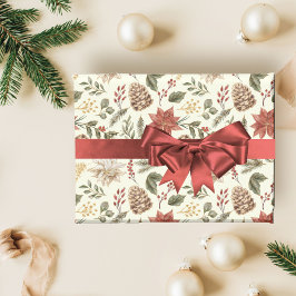 Elegante Festtage Ivory Poinsettia Geschenkpapier