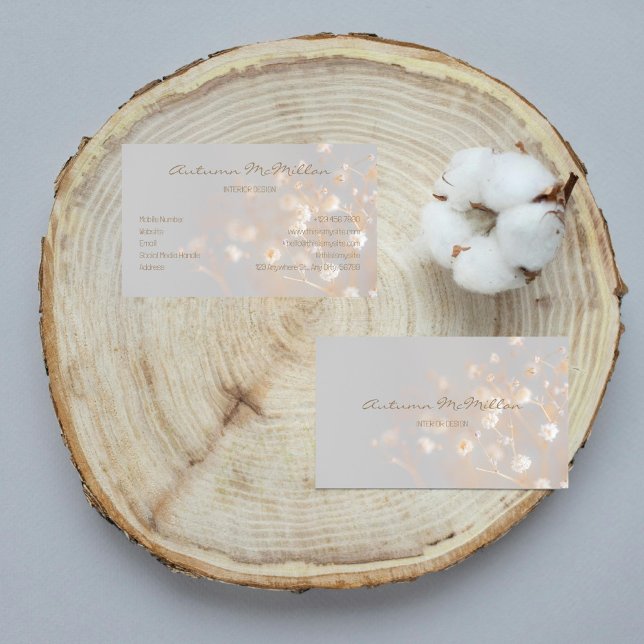 Elegante Field Blume Grau Visitenkarte (Von Creator hochgeladen)