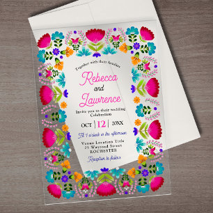 Elegante Fiesta-Hochzeit Acryleinladungen