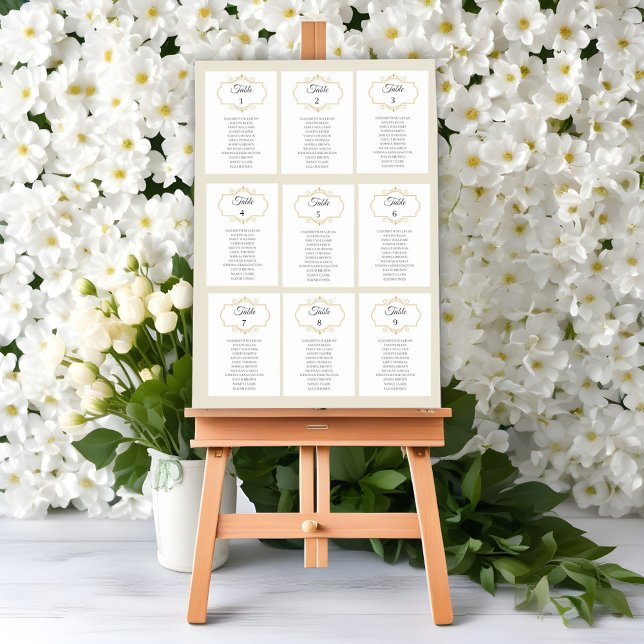 Elegante Filigree Wedding Table Seating Chart Card Tischnummer (Von Creator hochgeladen)