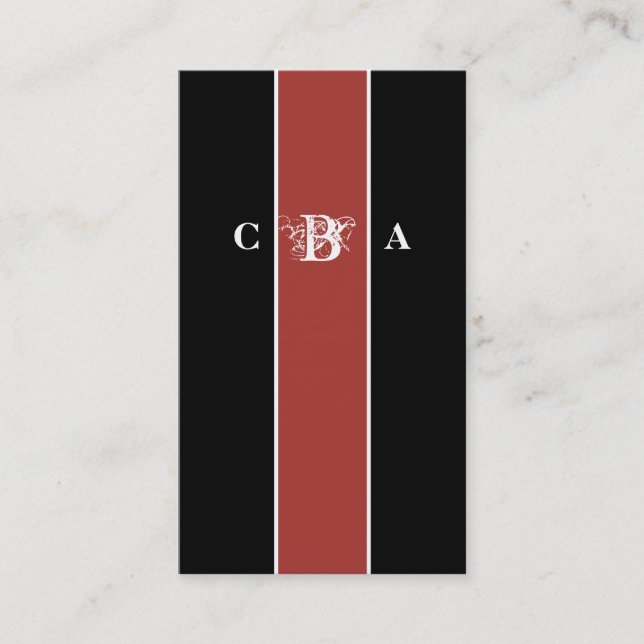 Elegante Fire Whirl Monogram Business Card Visitenkarte (Vorderseite)